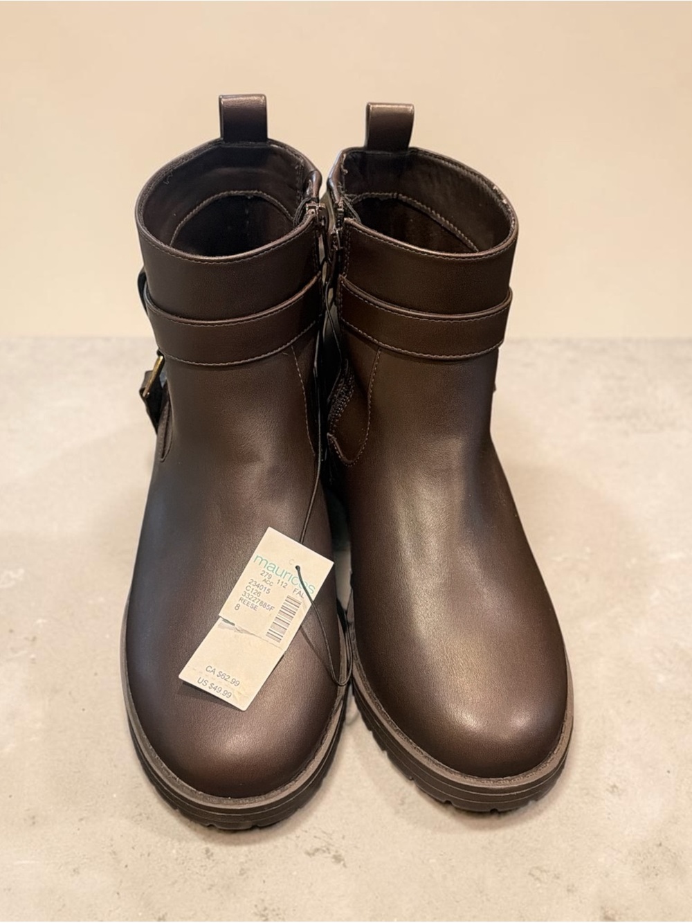 Maurices Dark Brown Men's Ankle Boots with Strap Detail
